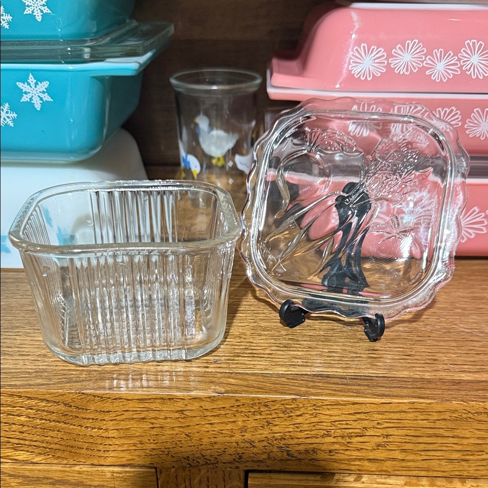 Federal vintage refrigerator Glass Storage Container with Lid